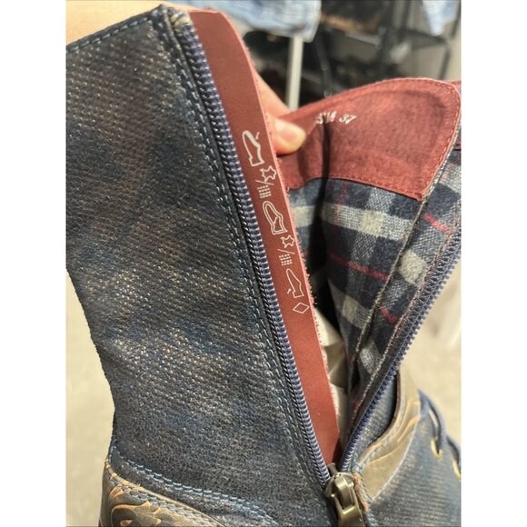 Italmoda Leather Artsy Lace Buckle Zip Boots Womens EU Size 37 - Picture 13 of 14